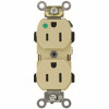 Leviton 15 Amp 125-Volt 2-Pole Hospital Grade Duplex Outlet Straight Blade, Ivory