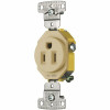 Hubbell Wiring 15 Amp 125-Volt Single Self Ground Receptacle, Ivory