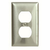 Hubbell Wiring 1-Gang Duplex Wall Plate, Stainless Steel