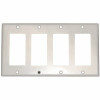 Leviton 4-Gang White GFCI Plastic Standard Wall Plate (1-Pack) 80412-W