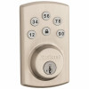 Kwikset Powerbolt Single Cylinder Lifetime Polished Brass Electronic Deadbolt Featuring Smartkey Security