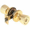 Kwikset Abbey Polished Brass Exterior Entry Door Knob Featuring Smartkey Security