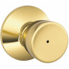 Schlage Bell Bright Brass Privacy Bed/Bath Door Knob