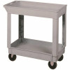 Continental Heavy-Duty 2-Shelf 400 Lbs. Capacity 34.375 In. X 17.5 In. X 33 In. Plastic Utility Cart, Grey