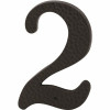 Prime-Line 3 In. House Number 2 With Nails Black Plastic (2-Pack)