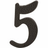 Prime-Line 3 In. House Number 5 With Nails, Black Plastic, 2 Per Pack