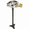 Speakman Optimus Pedestal-Mounted Emergency Eye And Face Wash Station With Stainless Steel Bowl, Durajade Powder-Coated