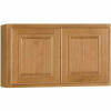 Hampton Bay Hampton 30 in. W x 12 in. D x 18 in. H Assembled Wall Bridge Kitchen Cabinet in Medium Oak