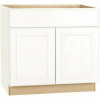 Hampton Bay Hampton Assembled 36 In. X 34.5 In. X 24 In. Accessible Sink Base Kitchen Cabinet In Satin White