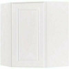 Hampton Bay Hampton Satin White Raised Panel Stock Assembled Diagonal Corner Wall Kitchen Cabinet (24 In. X 30 In. X 12 In.)