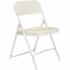 National Public Seating White Plastic Seat Metal Frame Outdoor Safe Folding Chair (Set Of 4)