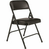 National Public Seating Black Vinyl Padded Seat Stackable Folding Chair (Set Of 4) - 2487359