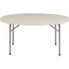 National Public Seating 60 In. Grey Plastic Round Folding Banquet Table