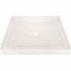 Delta Classic 400 36 In. L X 36 In. W Alcove Shower Pan Base With Center Drain In High Gloss White