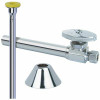 Brasscraft Toilet Kit: 1/2 In. Sweat X 3/8 In. Comp Multi-Turn Straight Valve With 5 In. Extension 12 In. Riser Flange
