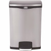 Rubbermaid Commercial Products Slim Jim Step-On Black 24 Gal. Stainless Steel Front Step Trash Can