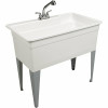 Bigtub Utilatub Combo 40 In. X 24 In. 33 In. Polypropylene Floor Mount Utility Tub With Pull-Out Faucet In White