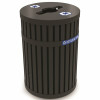 Archtec Parkview 3, 45 Gal. Black Round Recycling Container With Slotted Open Lid