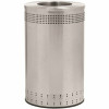 Precision 45 Gal. Stainless Steel Round Imprinted Trash Can With Open Top Lid