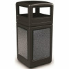 Stonetec 42 Gal. Black With Pepperstone Panels, Square Trash Can With Dome Lid