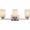 Bel Air Lighting Mod Pod 22 In. 3-Light Brushed Nickel Vanity Light With Frosted Glass Cylinder Shades