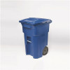 Toter 64 Gal. Blue Outdoor Trash Can With Quiet Wheels And Lid