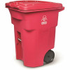 Toter 96 Gal. Red Hazardous Waste Trash Can With Wheels And Lid Lock