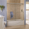 Foremost Cove 60 In. X 60 In. Semi-Framed Sliding Tub Door In Silver With 1/4 In. Clear Glass