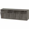 Quantum Storage Systems Clear Tip Out Bin- 4 Compartments Small Part Organizer Gray