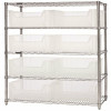 Quantum Storage Systems 36 In. L X 18 In. W X 74 In. H Giant Stack Container Wire Shelving System 5-Tier In Clear