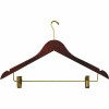Womens Hanger Walnut Contoured Small Hook In Brass (100 Per Case)
