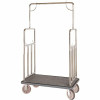 Hospitality 1 Source Classic Series Stainless Steel Bellman's Cart With Gray Carpet And Bumper