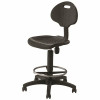 National Public Seating Adj Ht Poly Stool W/ Backrst