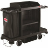 Suncast Commercial Housekeeping Plastic Cleaning Cart With Laundry And Tool Storage - 3574280