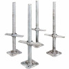 Metaltech 24 In. Adjustable Scaffold Leveling Jack In Galvanized Steel With Heavy Duty Base Plate And Wing Nut Screw (4-Pack)