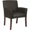 Boss Office Products Black Contemporary Guest Chair Mahogany Finish Legs