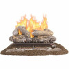 Pleasant Hearth Valley Oak 24 In. Vent-Free Dual Fuel Gas Fireplace Logs With Remote