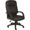 Boss Office Products Black Vinyl Deluxe Comfort Cushions Padded Arms Pneumatic Lift Executive High Back Chair