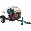 95005 4000 Psi At 4.0 Gpm Honda Gx390 With Comet Triplex Plunger Pump Hot Water Professional Gas Pressure Washer Trailer