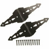 Everbilt 8 In. Black Heavy-Duty Decorative Strap Hinges (2-Pack)