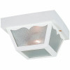 Sea Gull Lighting 10.25 In. W. 2-Light White Outdoor Ceiling Fixture