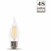 60-Watt Equivalent Ca10 Dimmable Filament Cec Led Energy Star 90+ Cri Clear Glass Light Bulb Soft White (48-Pack)