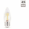 40-Watt Equivalent B10 E26 Base Dimmable Filament Cec Energy Star 90 Cri Chandelier Led Light Bulb, Soft White (48-Pack)