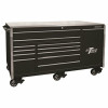 76 In. 12-Drawer Professional Roller Cabinet Includes Vertical Power Tool Drawer & Stainless Steel Work Surface In Black