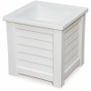 Mayne Lakeland 16 in. Square Self-Watering White Polyethylene Planter