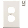 Leviton 1-Gang White Midway Duplex Outlet Nylon Wall Plate (10-Pack)