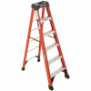 Werner 6 Ft. Fiberglass Step Ladder ( 10 Ft. Reach Height) With 300 Lb. Load Capacity Type Ia Duty Rating