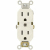 Leviton 15 Amp Commercial Grade Duplex Outlet, White (10 Pack)