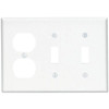 Leviton White 3-Gang 2-Toggle/1-Duplex Wall Plate
