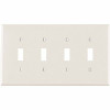 Leviton White 4-Gang Toggle Wall Plate (1-Pack) - 202059776